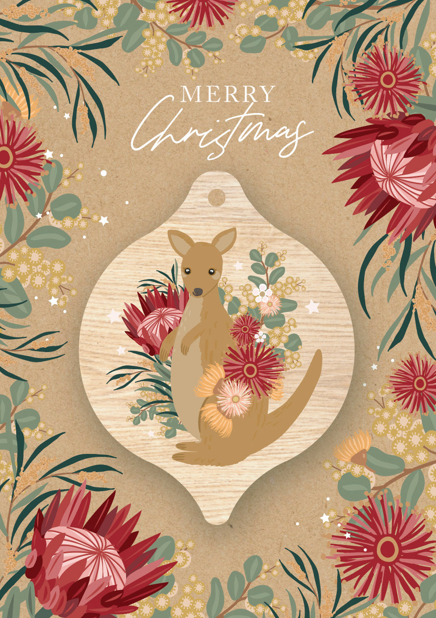 Christmas Decoration Card - Kangaroo