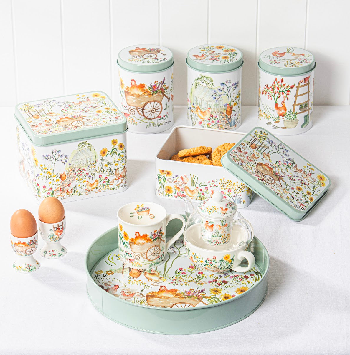 Garden Hens - Canisters Set of 3