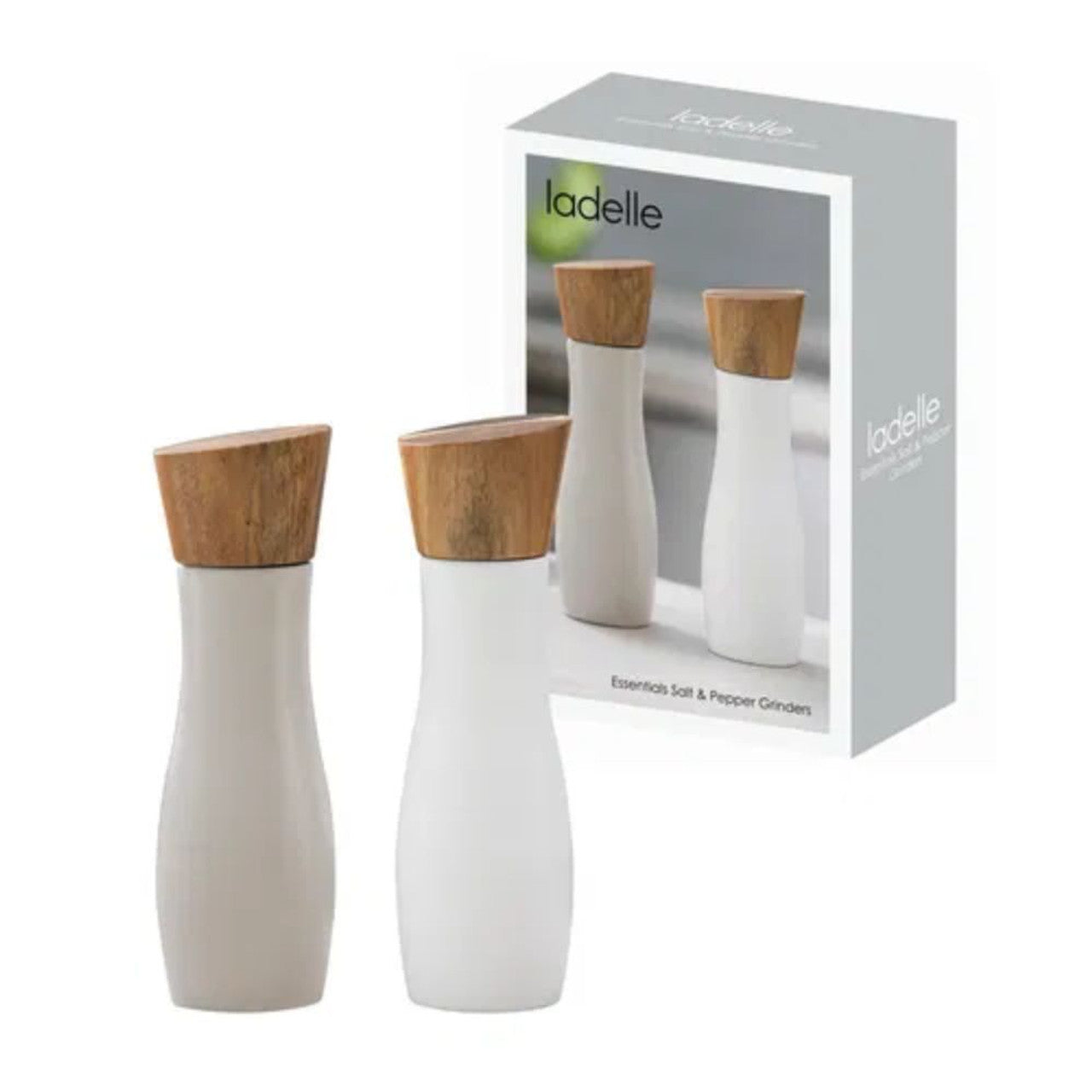 Essentials White & Stone Salt & Pepper Grinders