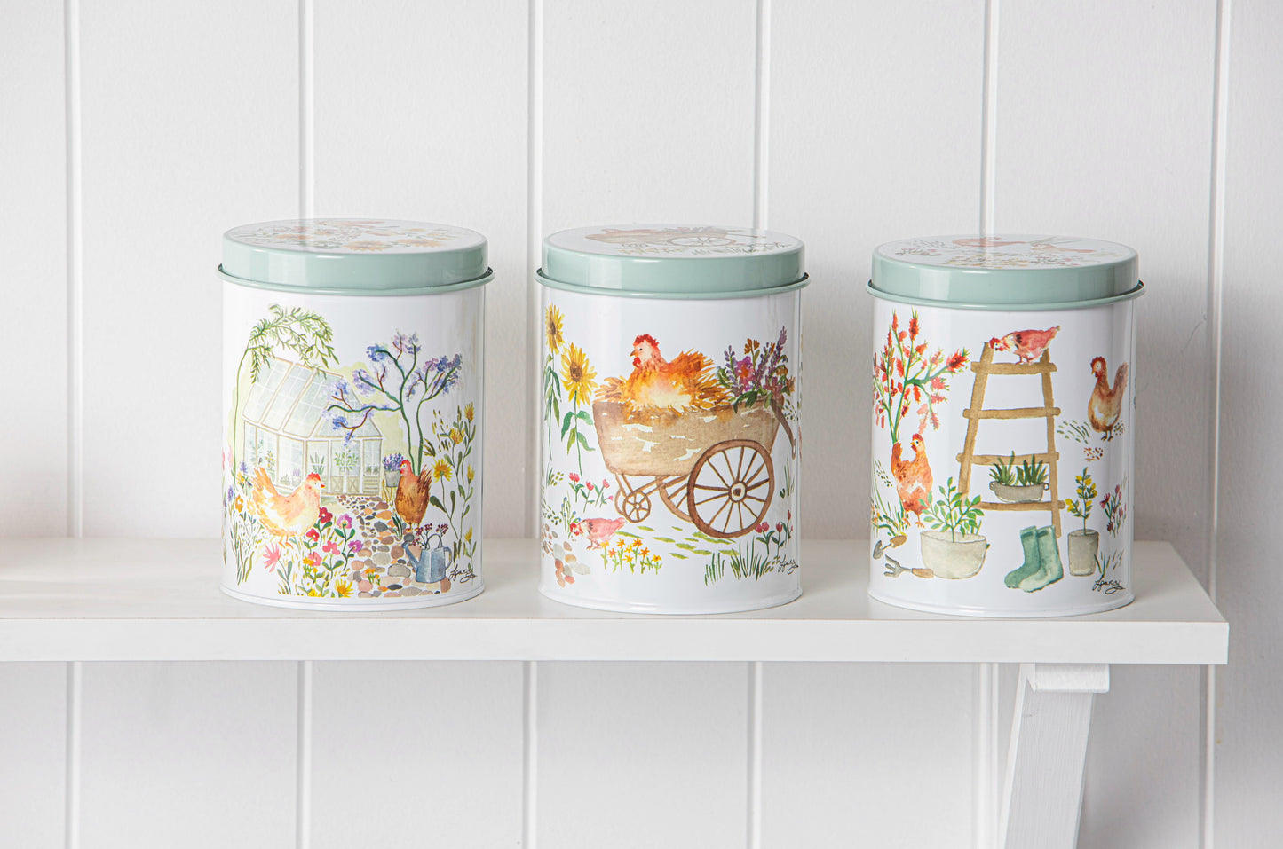 Garden Hens - Canisters Set of 3