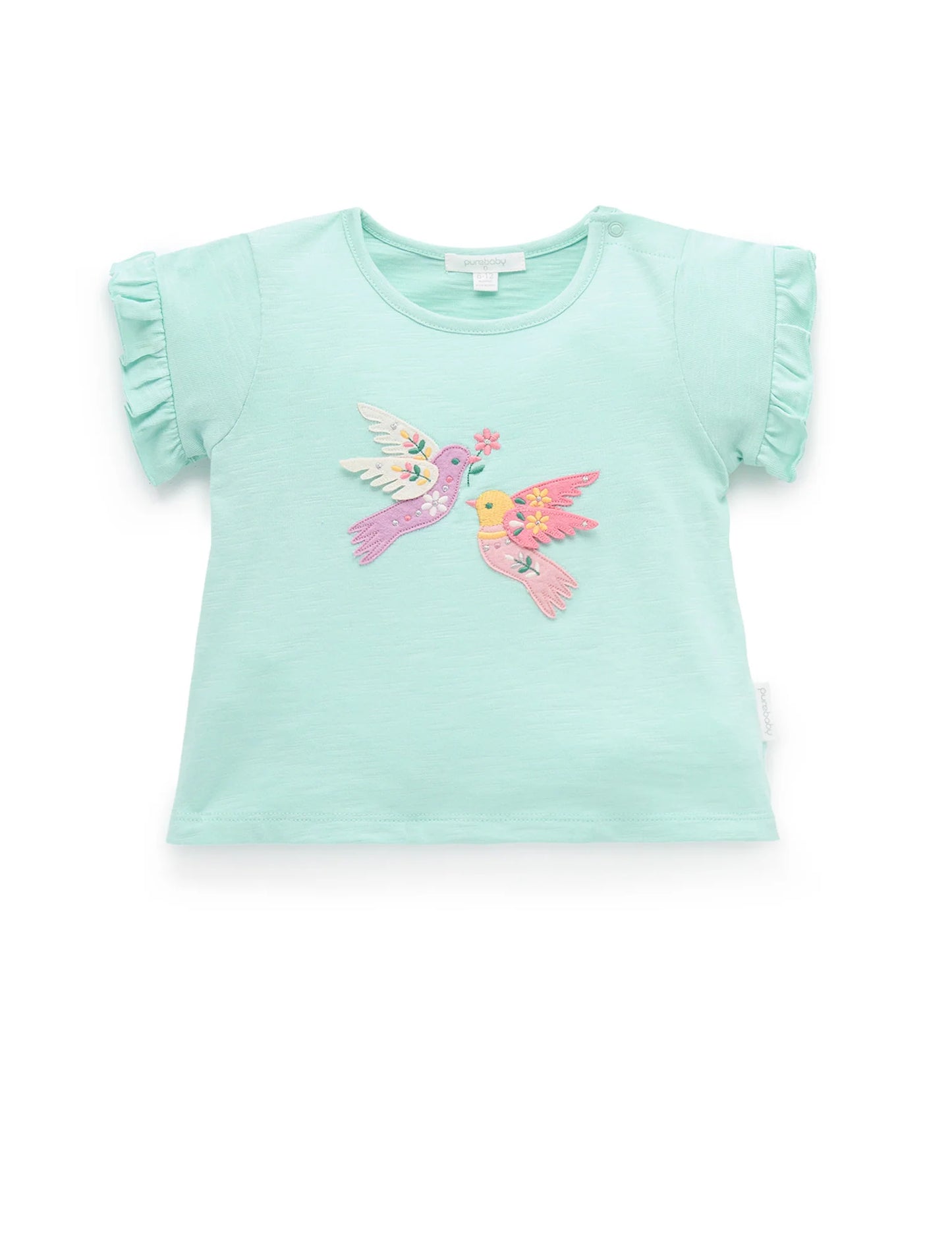 Floral Bird Ruffle Tee