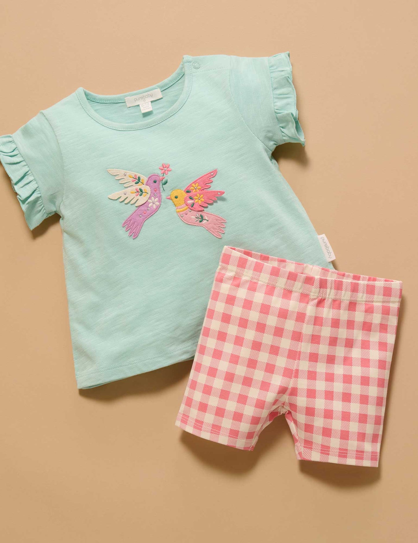 Floral Bird Ruffle Tee
