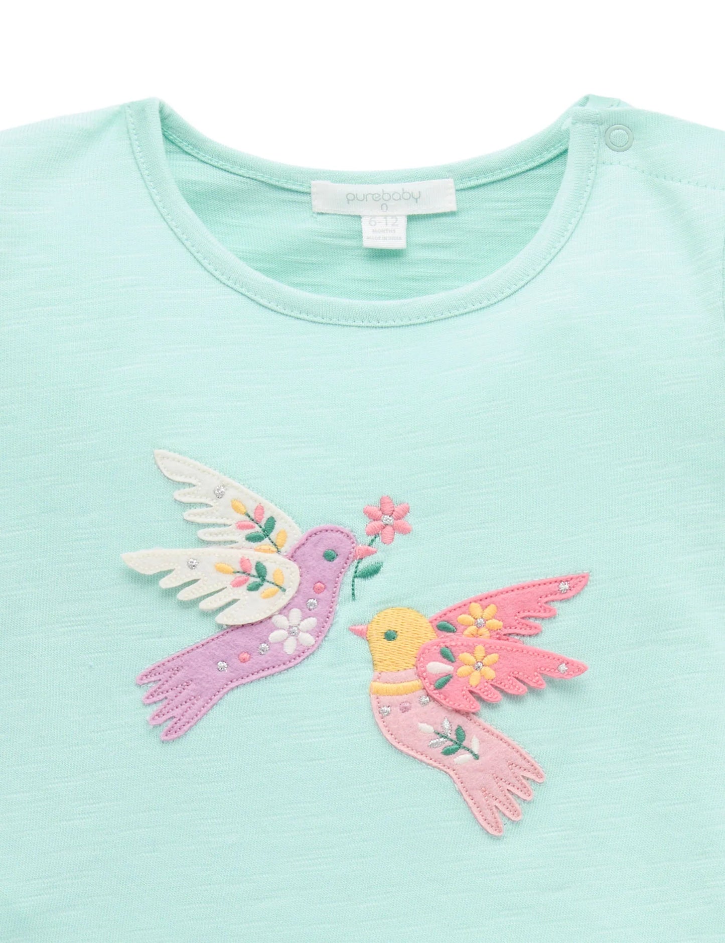 Floral Bird Ruffle Tee