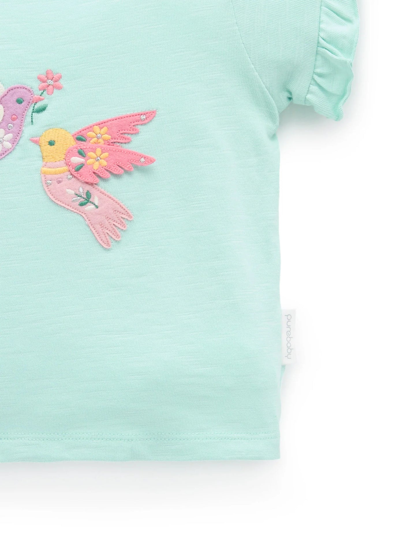 Floral Bird Ruffle Tee