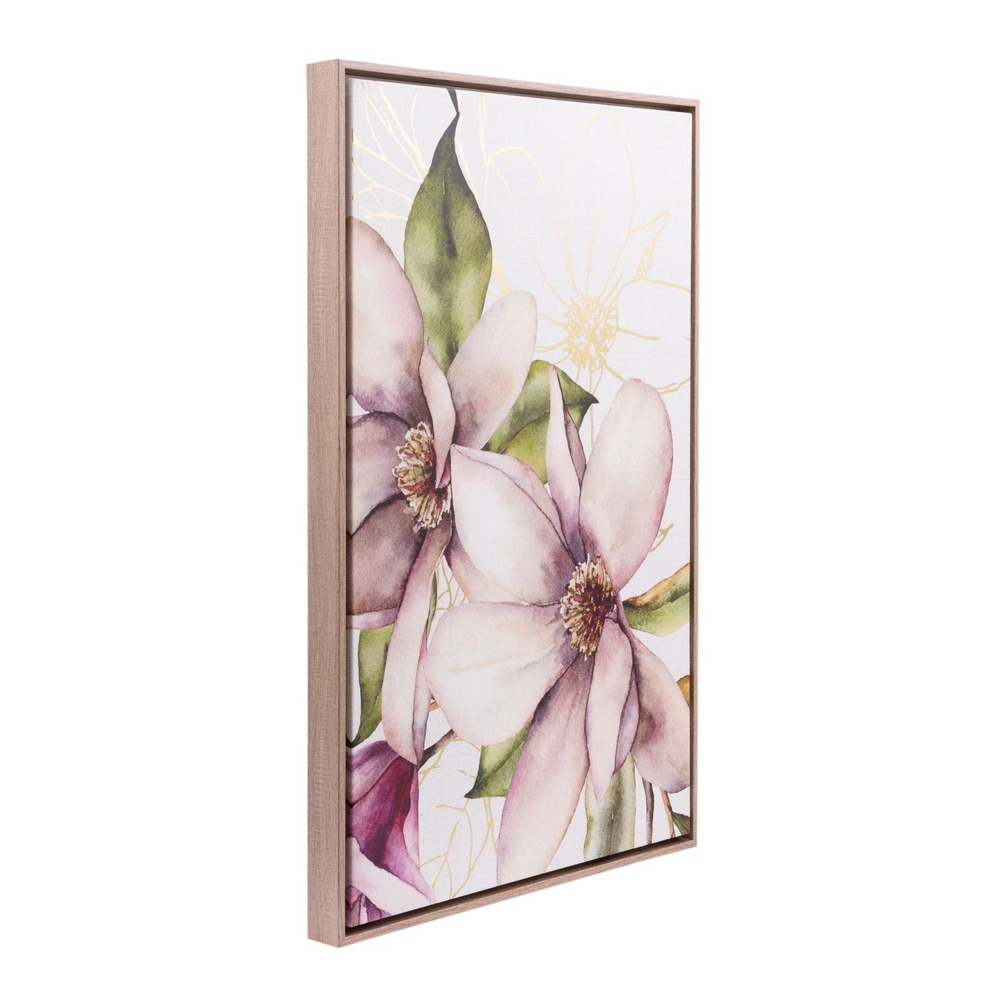 Blossom - Left Golden Blooms Framed Canvas