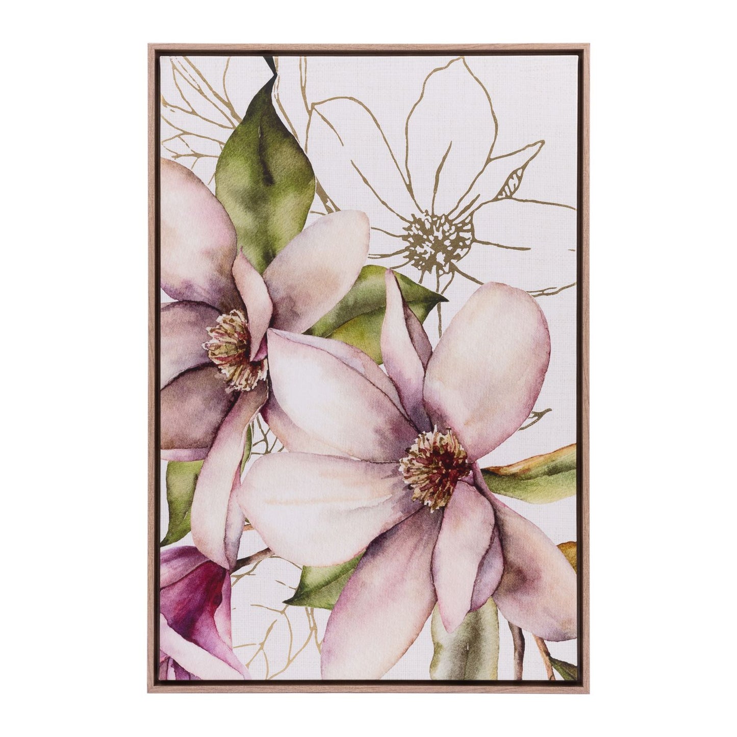 Blossom - Left Golden Blooms Framed Canvas