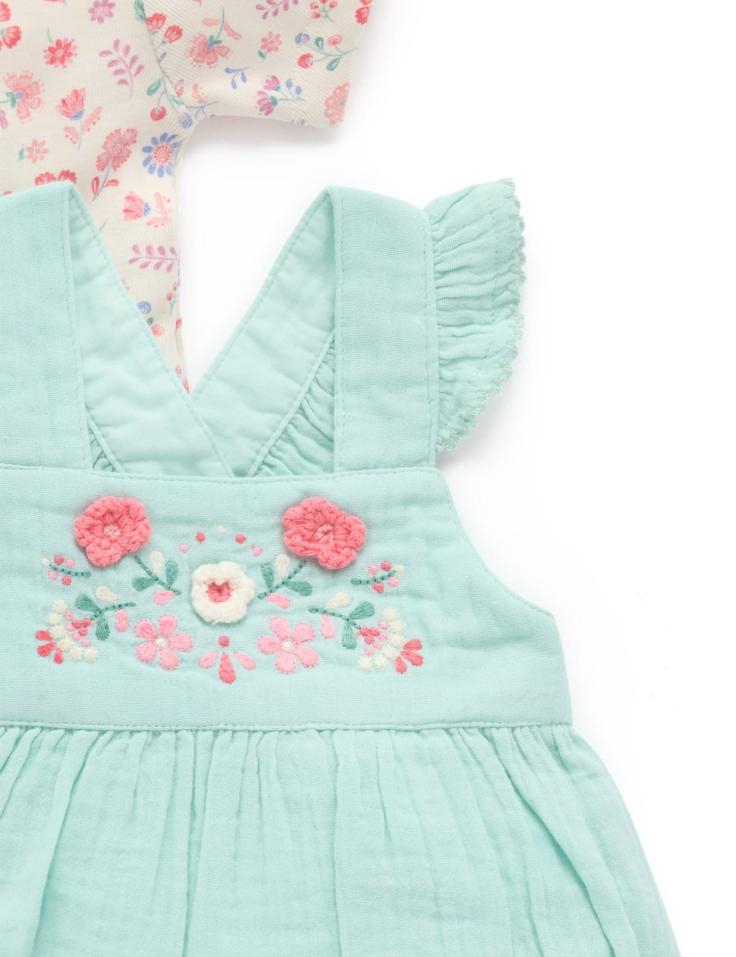 Fiesta Floral Embroidered Overall Set