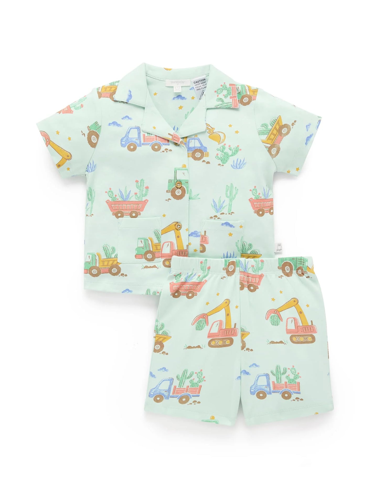 Desert Trucks Button Up PJ Set
