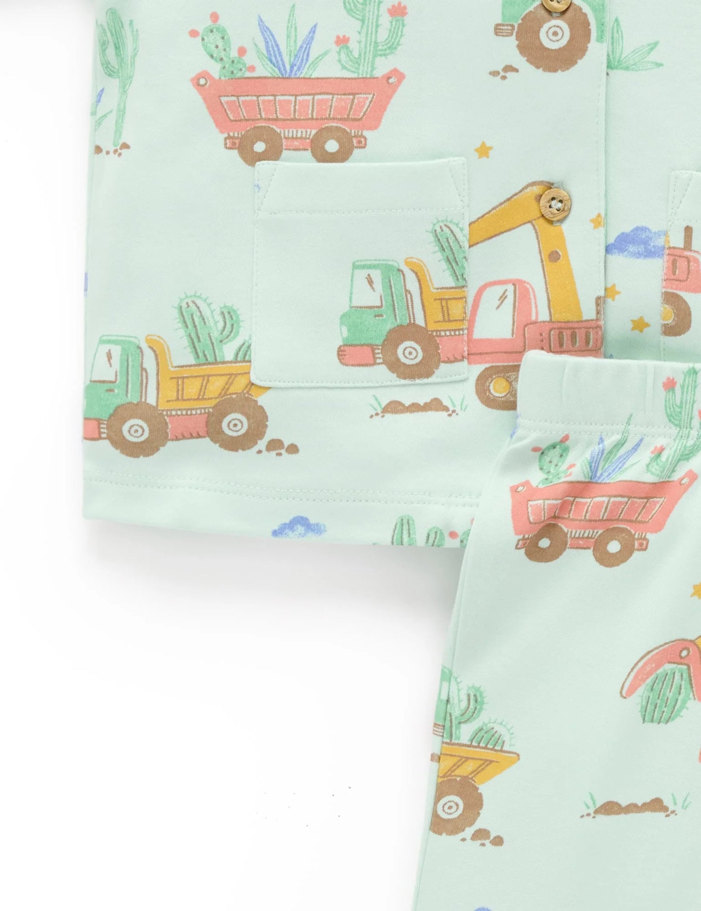 Desert Trucks Button Up PJ Set