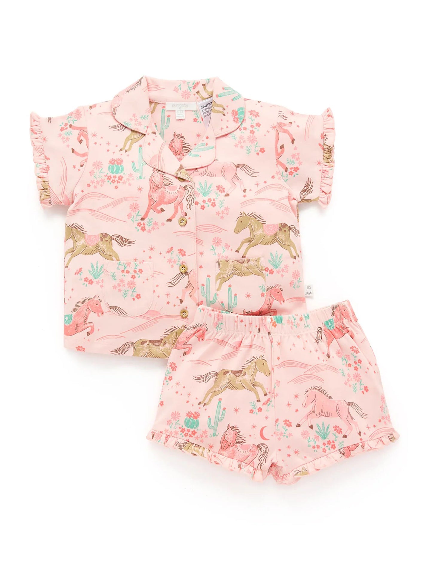 Desert Horses Button Up PJ Set