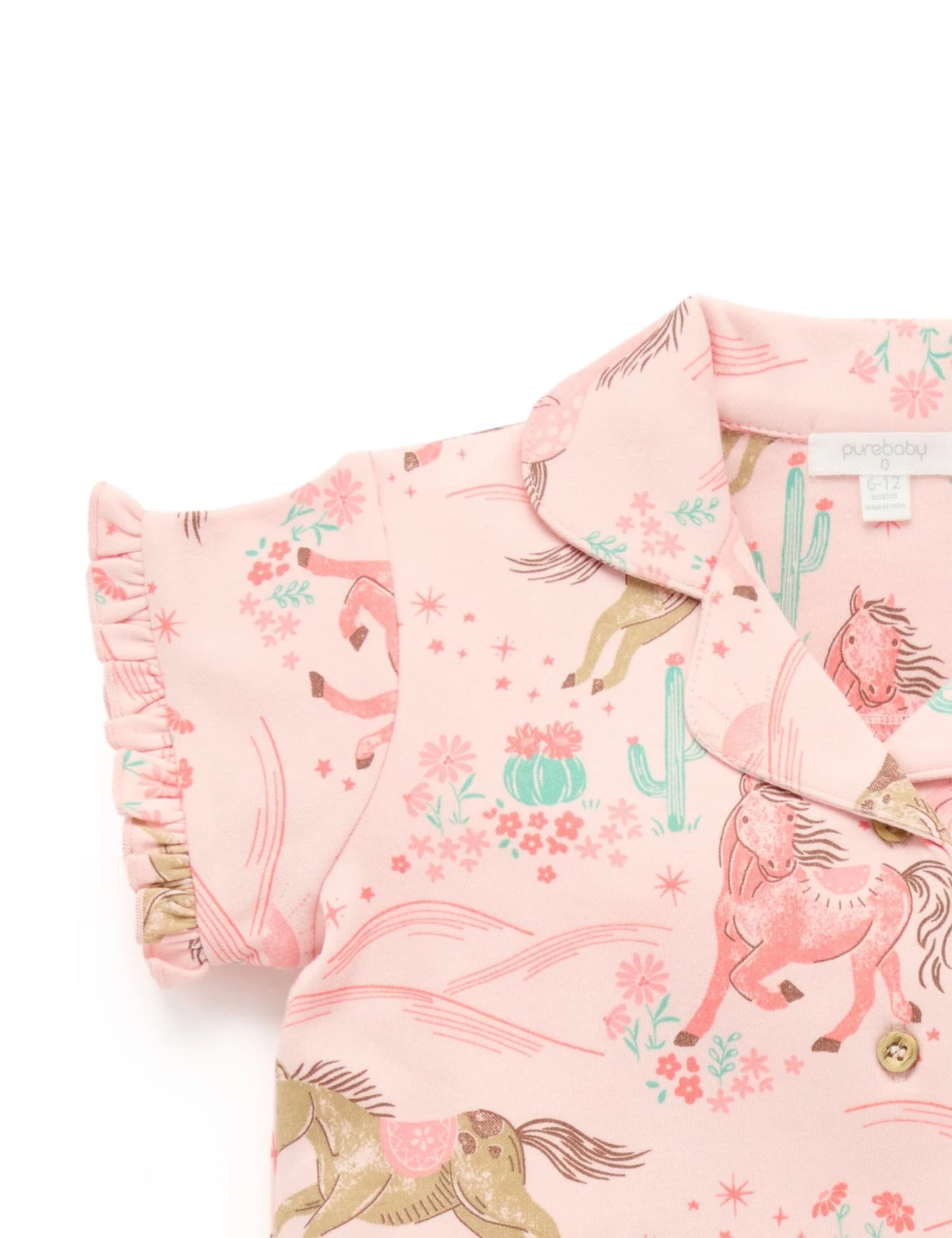 Desert Horses Button Up PJ Set