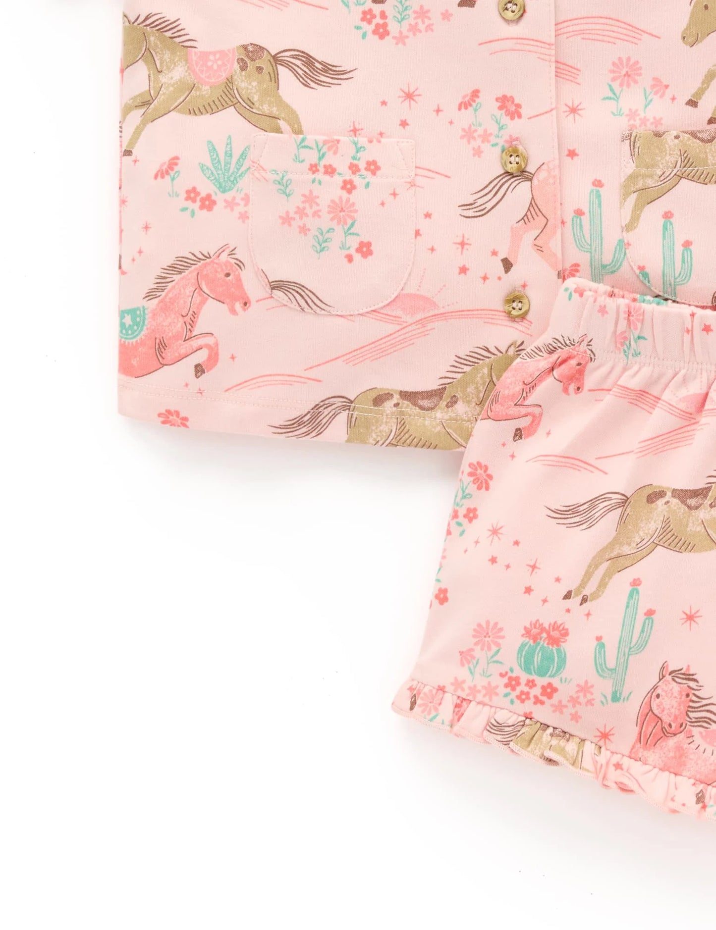 Desert Horses Button Up PJ Set