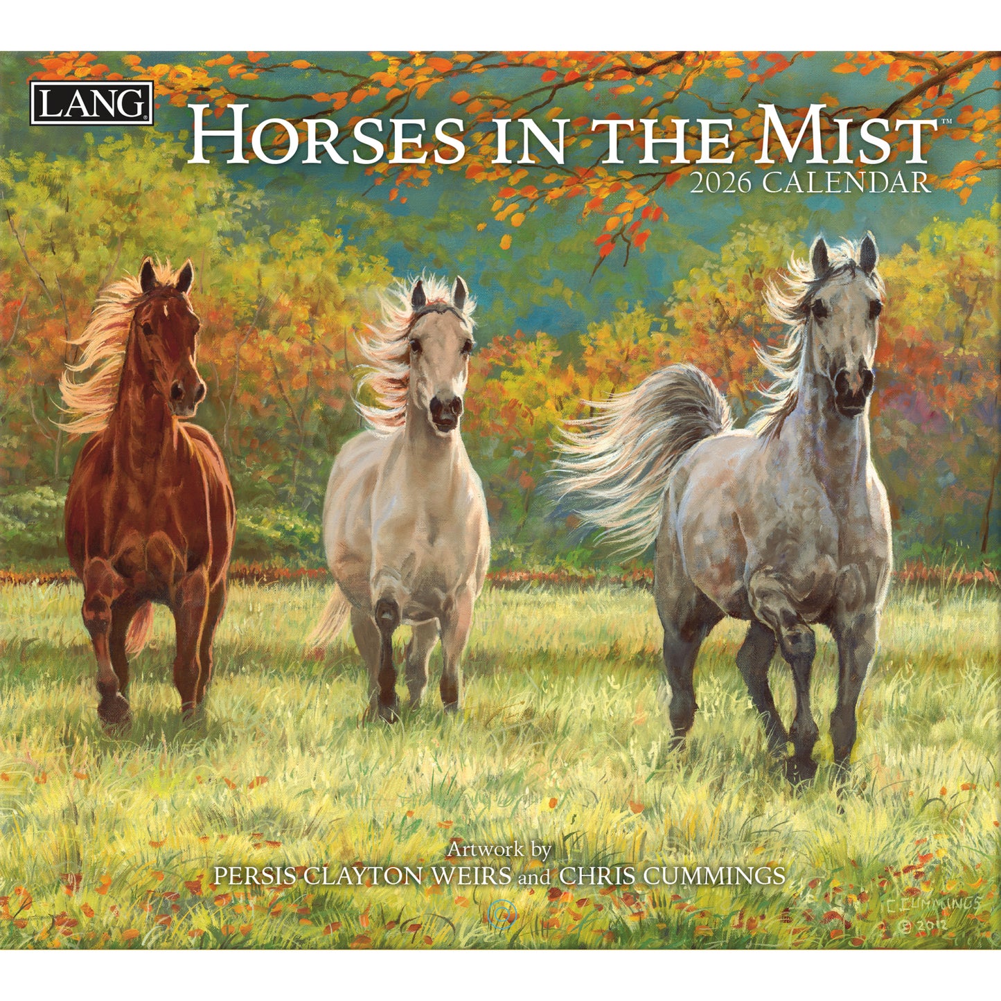 Lang 2026 Calendar - Horses in the Mist