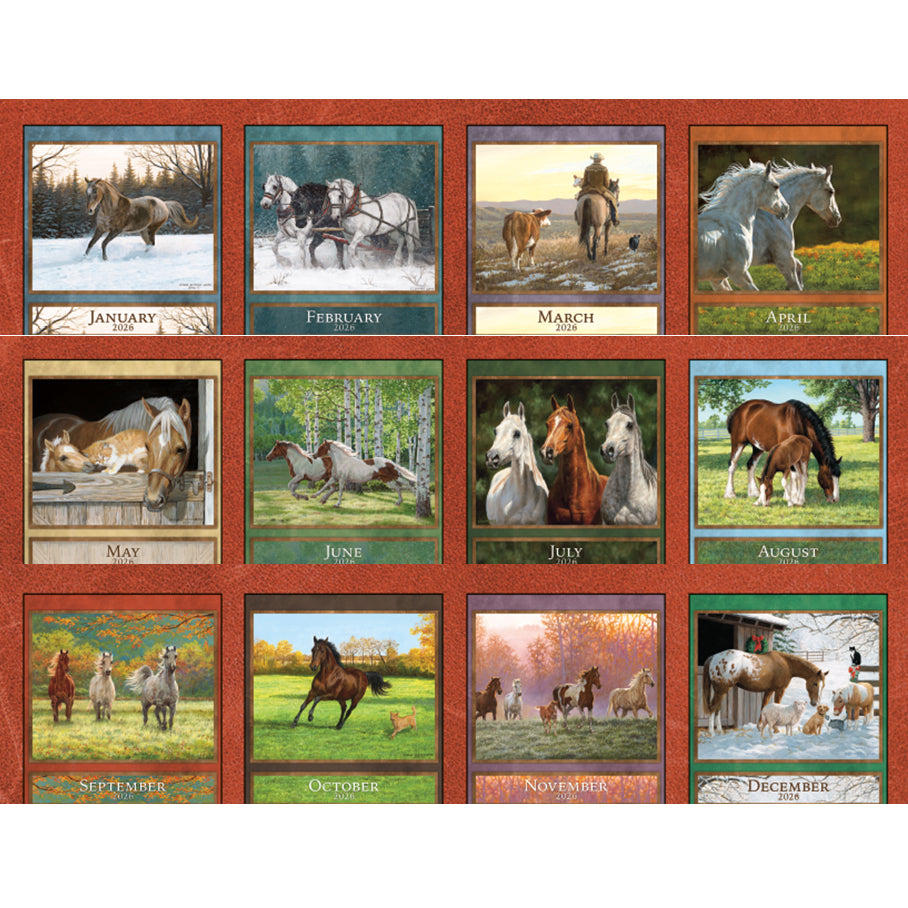 Lang 2026 Calendar - Horses in the Mist