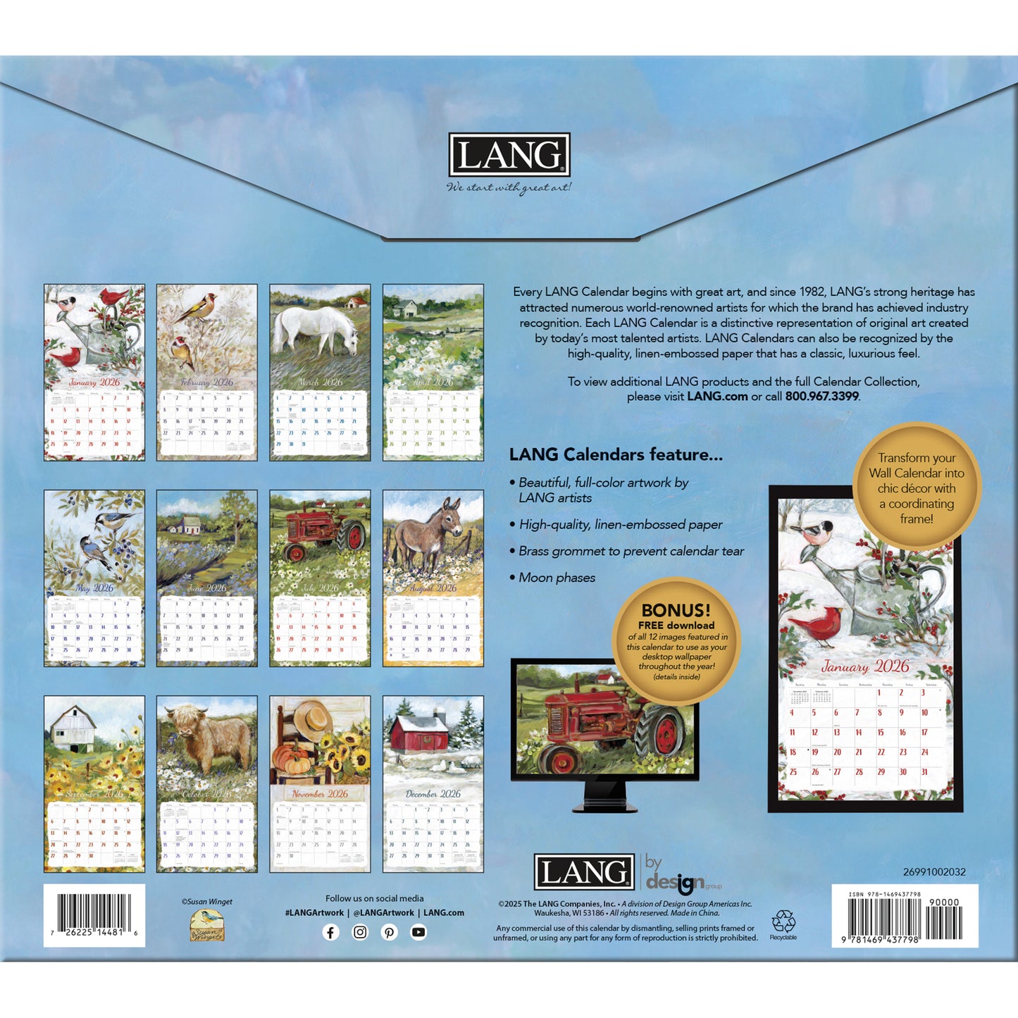 Lang 2026 Calendar - Field of Home