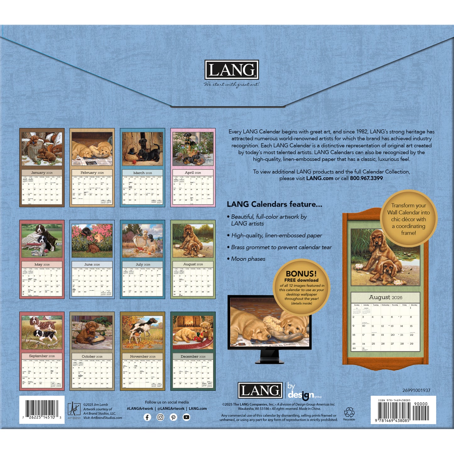 Lang 2026 Calendar - Puppy