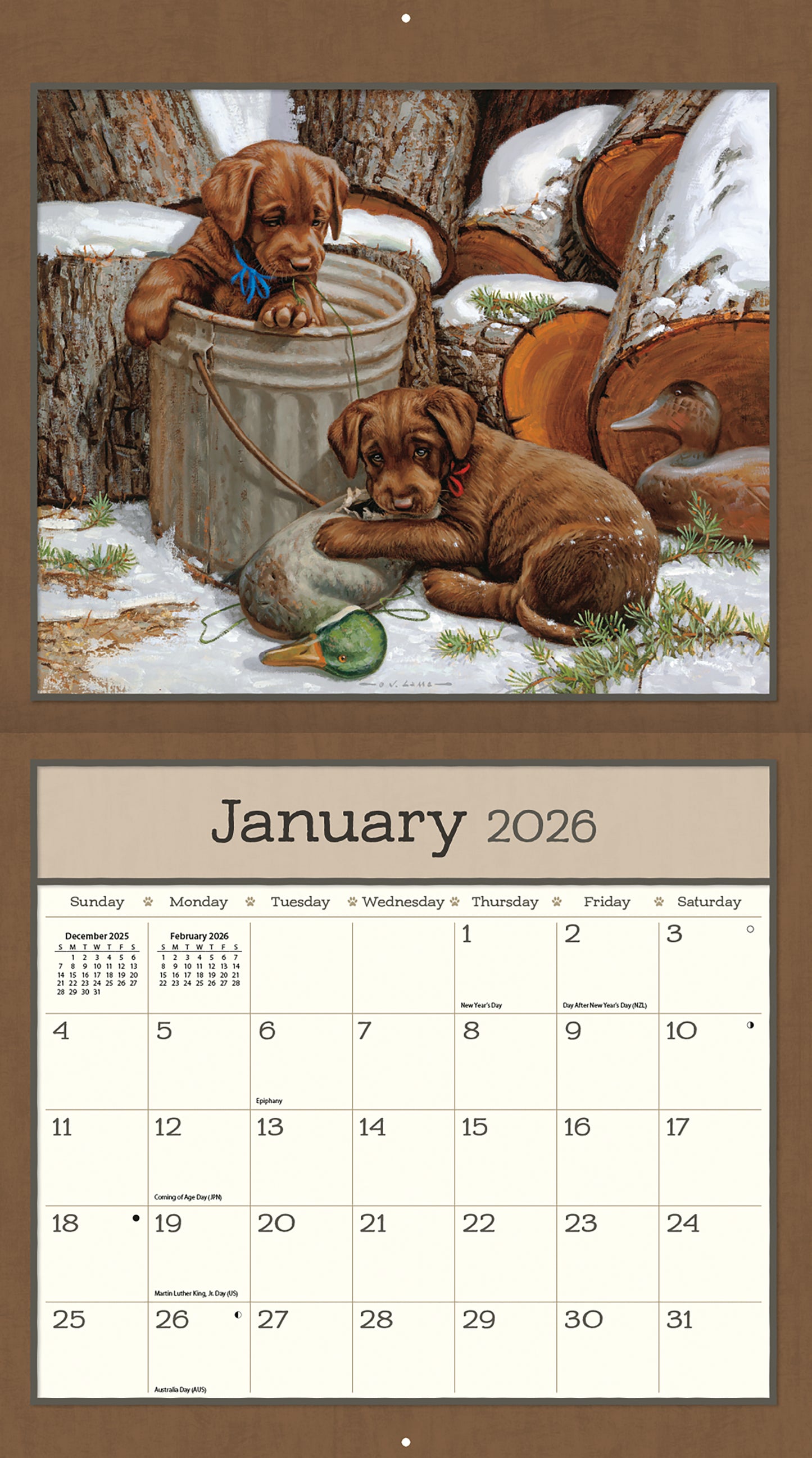 Lang 2026 Calendar - Puppy
