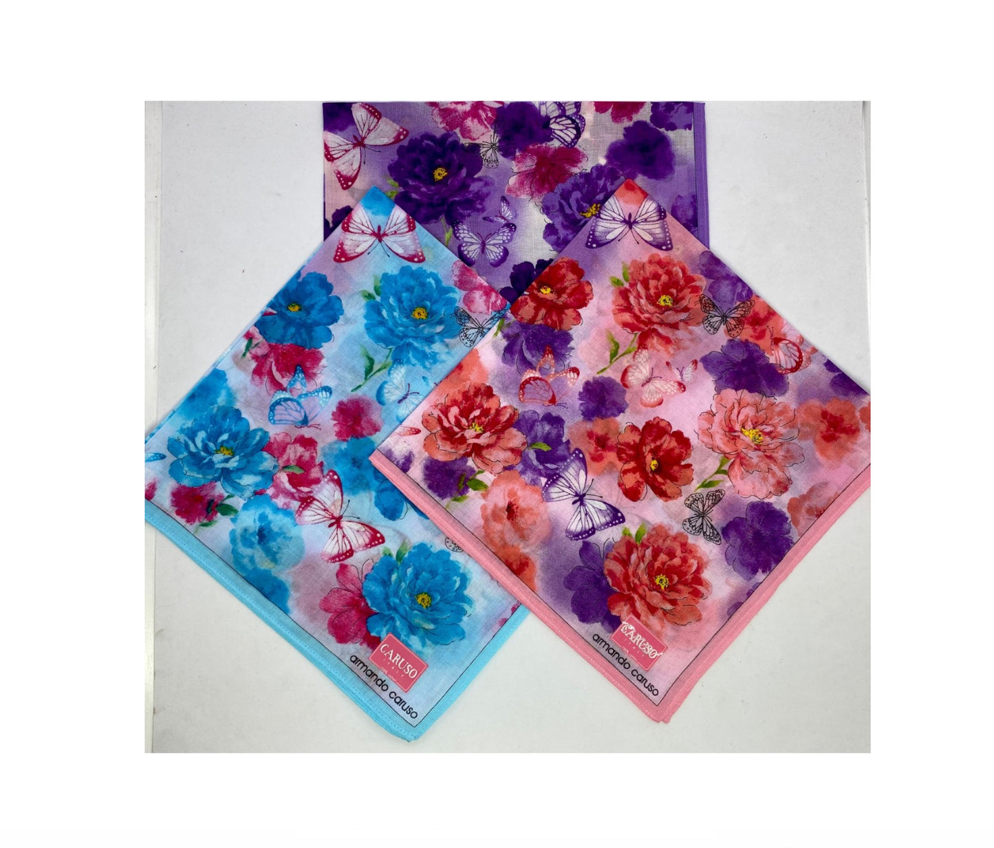 Ladies Large Handkerchief - Flowers & Butterflies