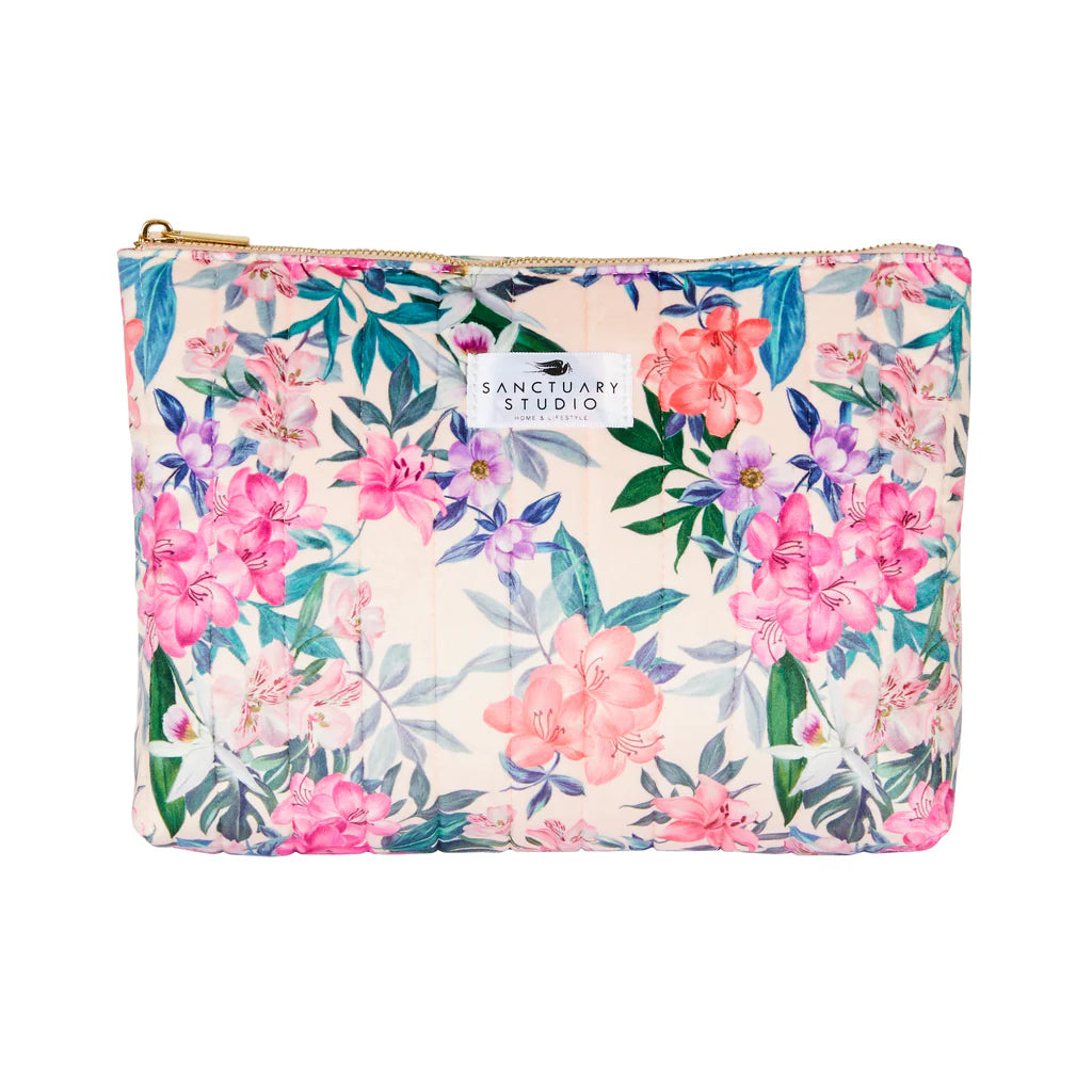 Pink Nymph Large Velvet Cosmetic Bag