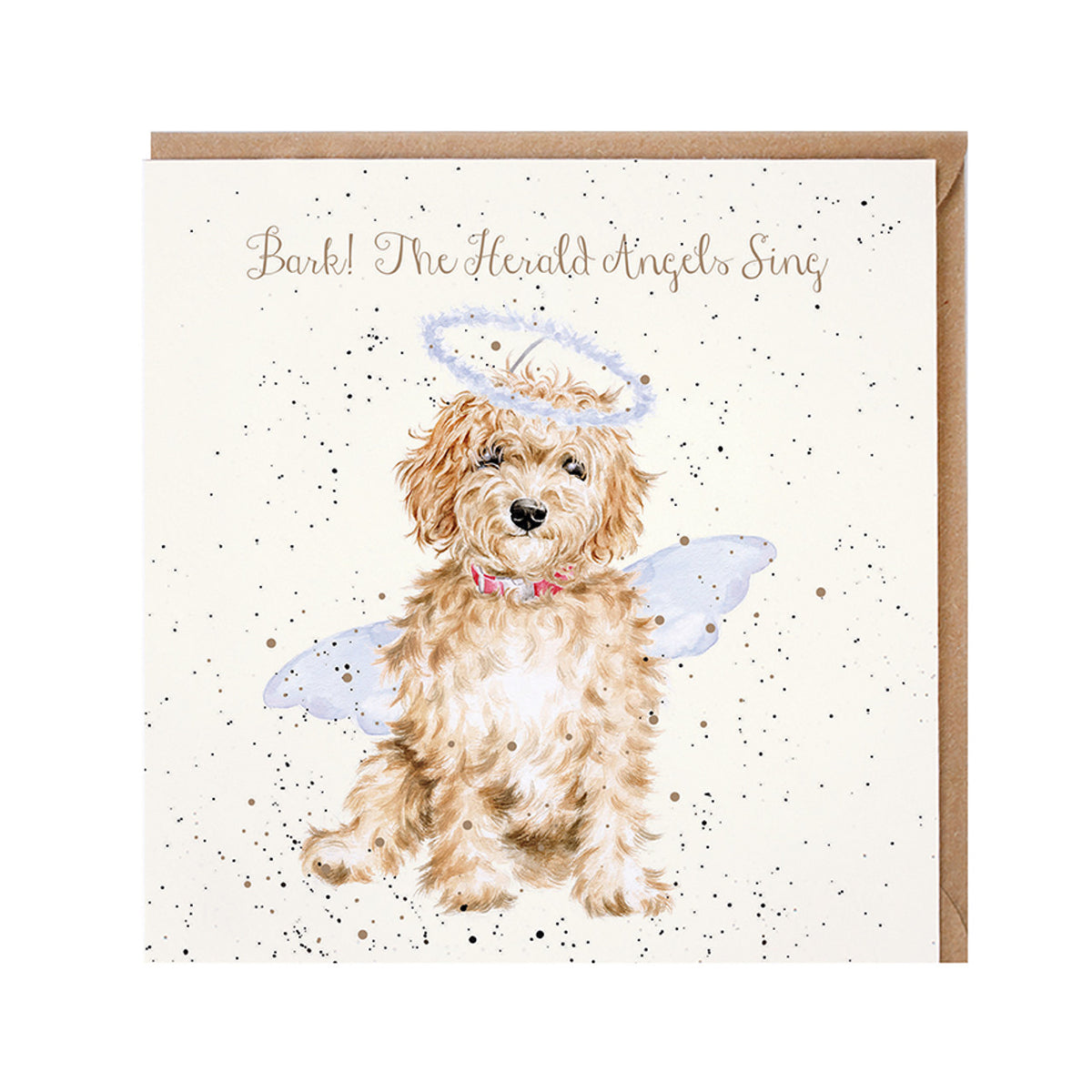 Wrendale Designs Christmas Card - ‘Bark! The Herald…’ (Labradoodle)
