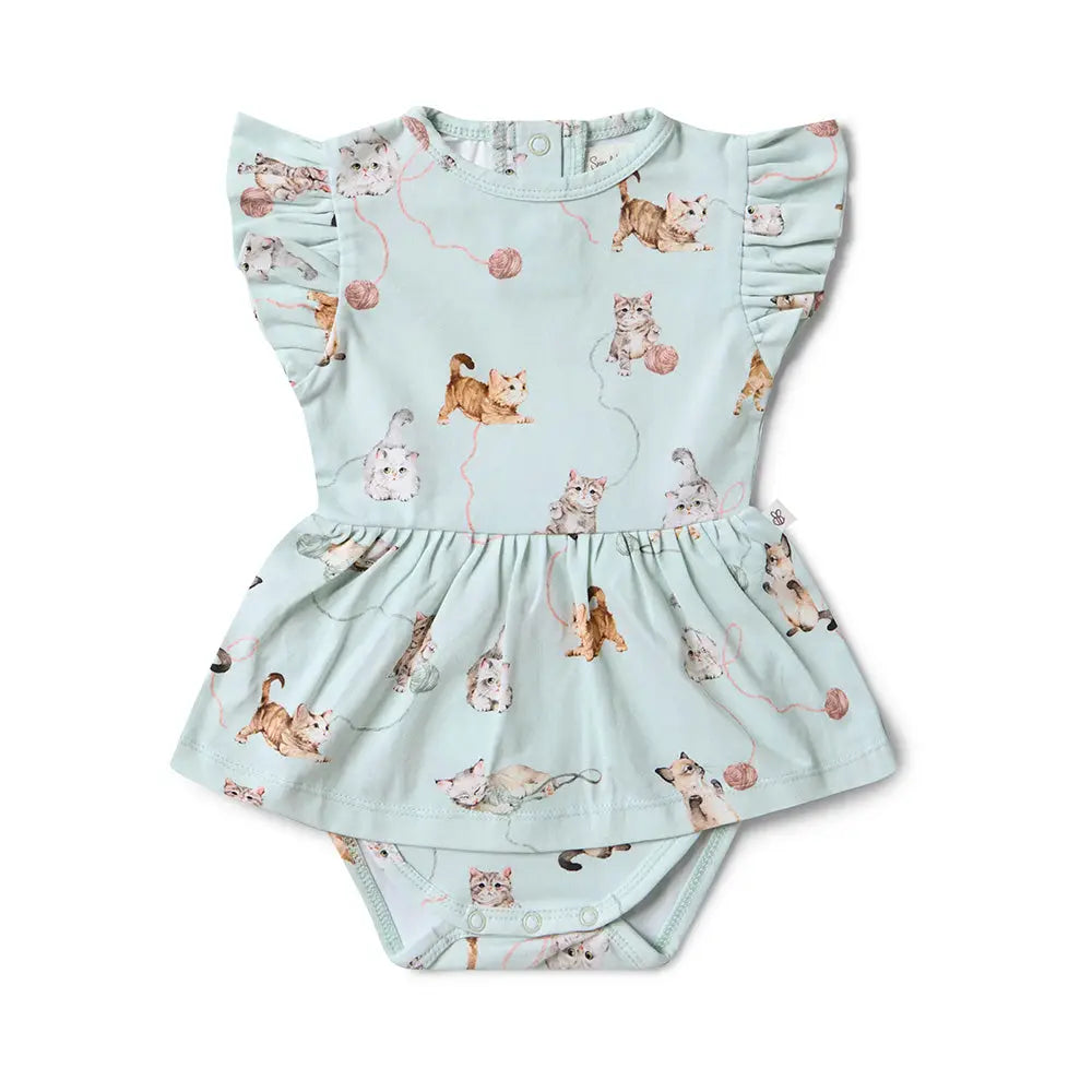Kittens Short Sleeve Organic Dress
