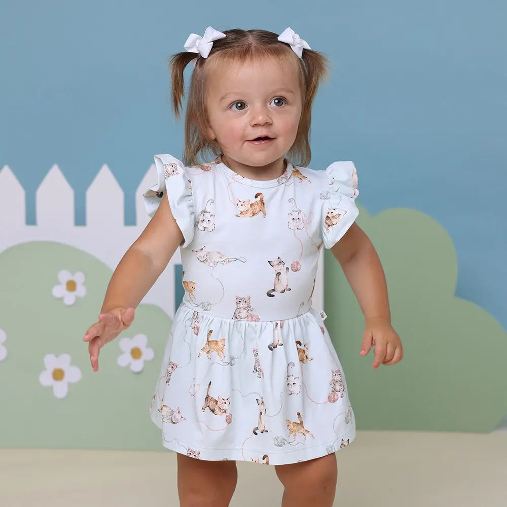 Kittens Short Sleeve Organic Dress