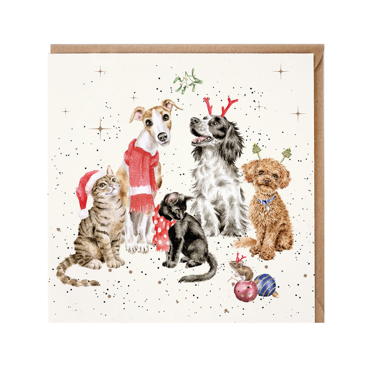 Wrendale Designs Christmas Card - The Office Party (Dogs & Cats)