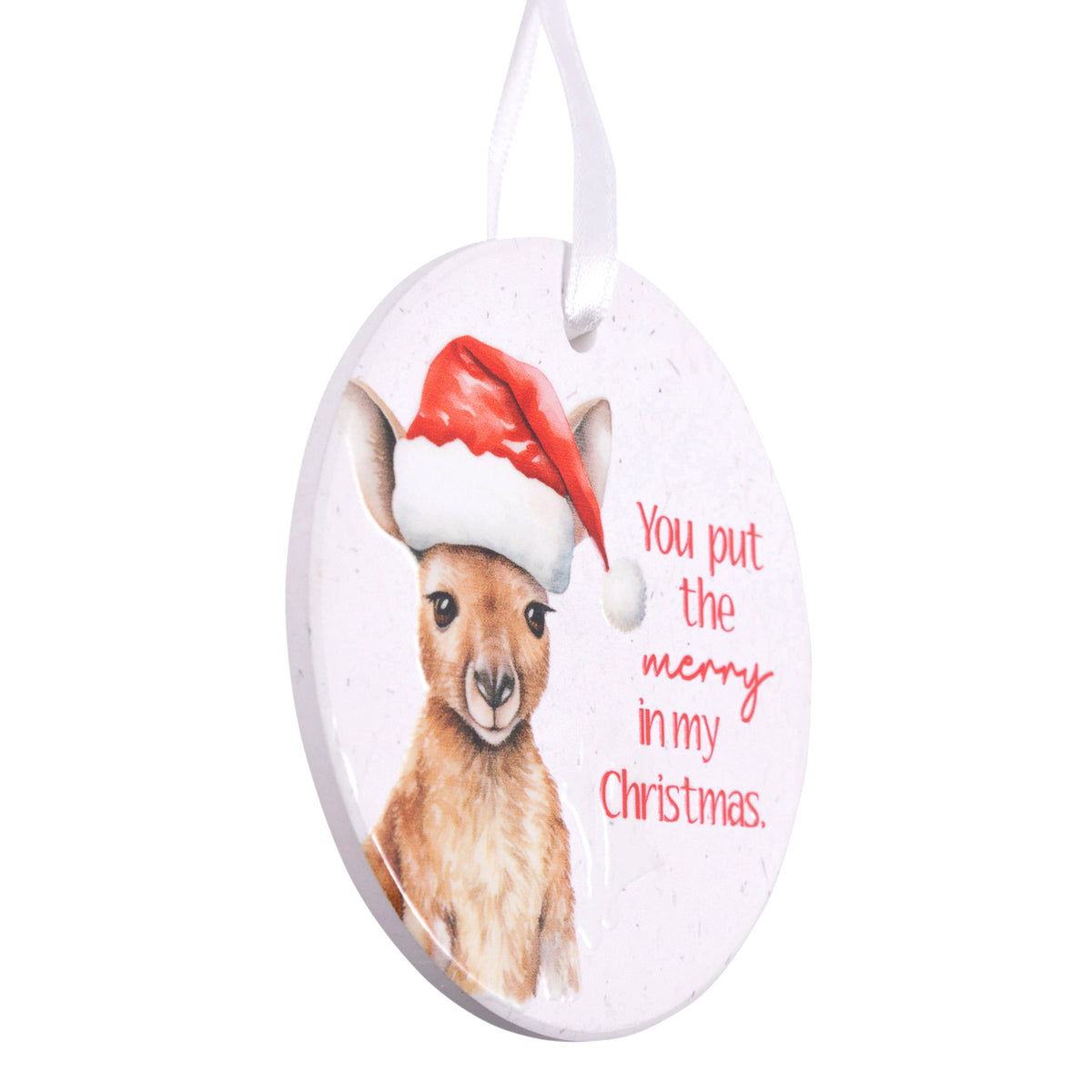 ‘You Put the Merry in my Christmas’ Hanging Christmas Keepsake (Kangaroo)