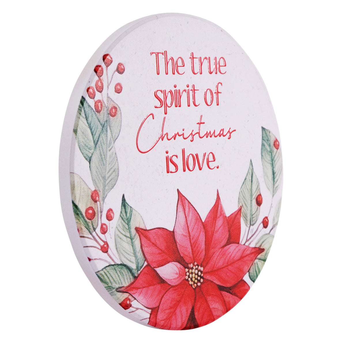 ‘The True Spirit of Christmas is Love’ Christmas Ceramic Coaster