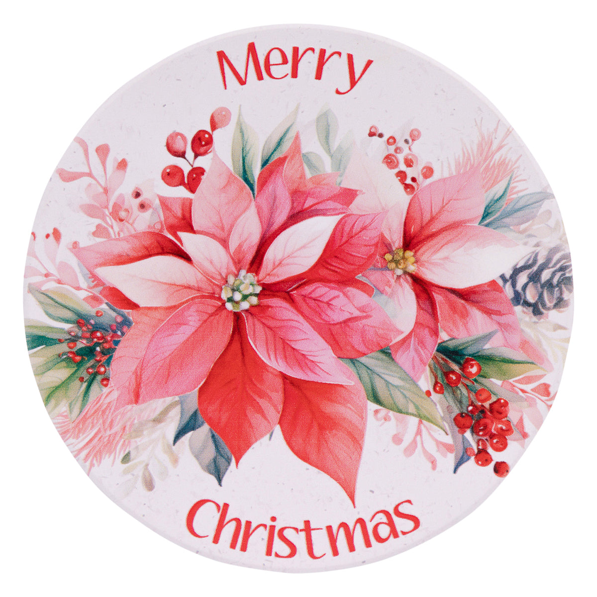 ‘Merry Christmas’ Christmas Ceramic Coaster