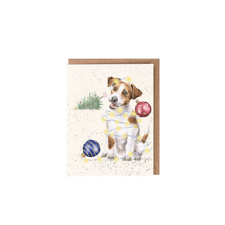 Wrendale Designs Christmas Mini Gift Card - ‘Joyful And Triumphant’ (Jack Russell)