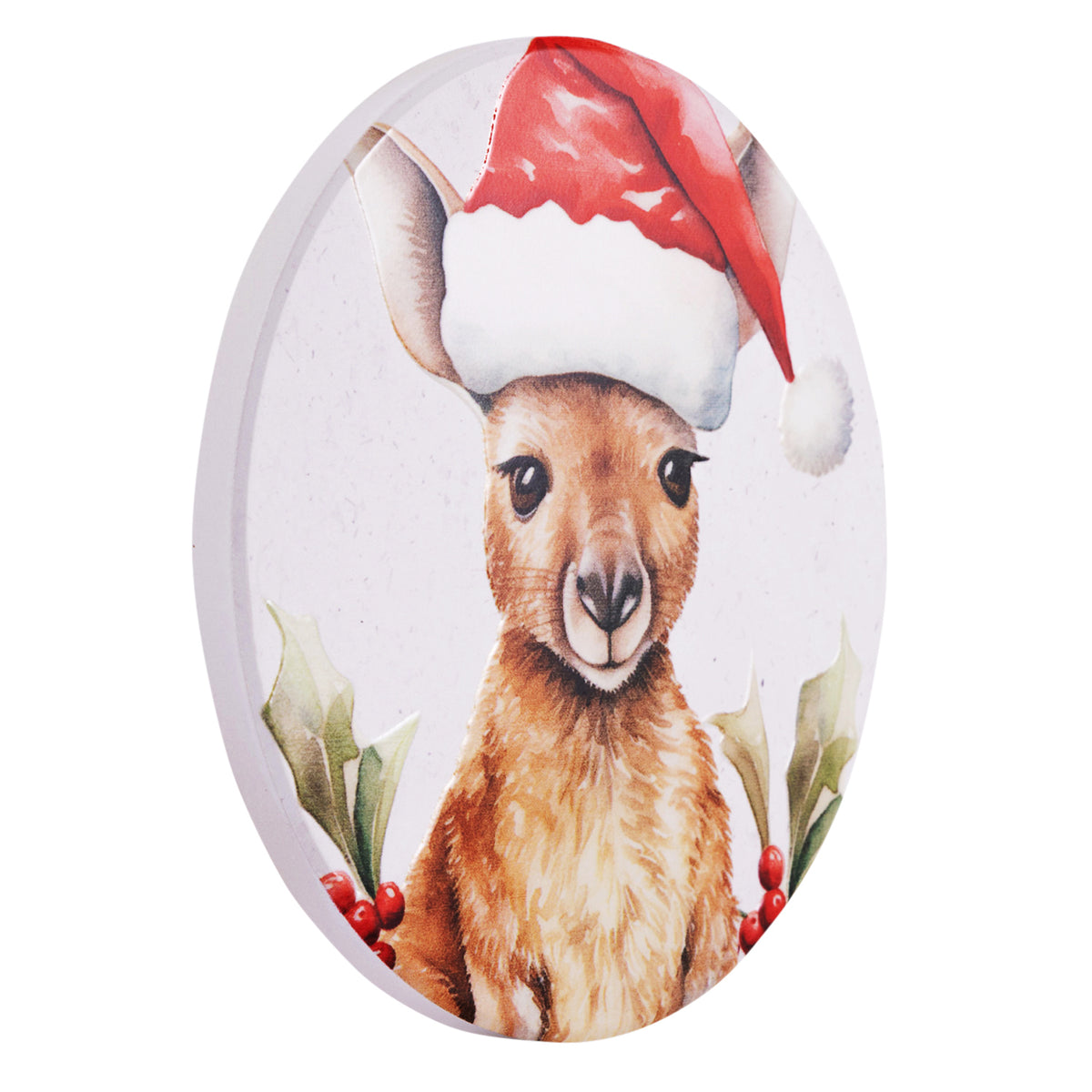 Christmas Kangaroo Ceramic Coaster