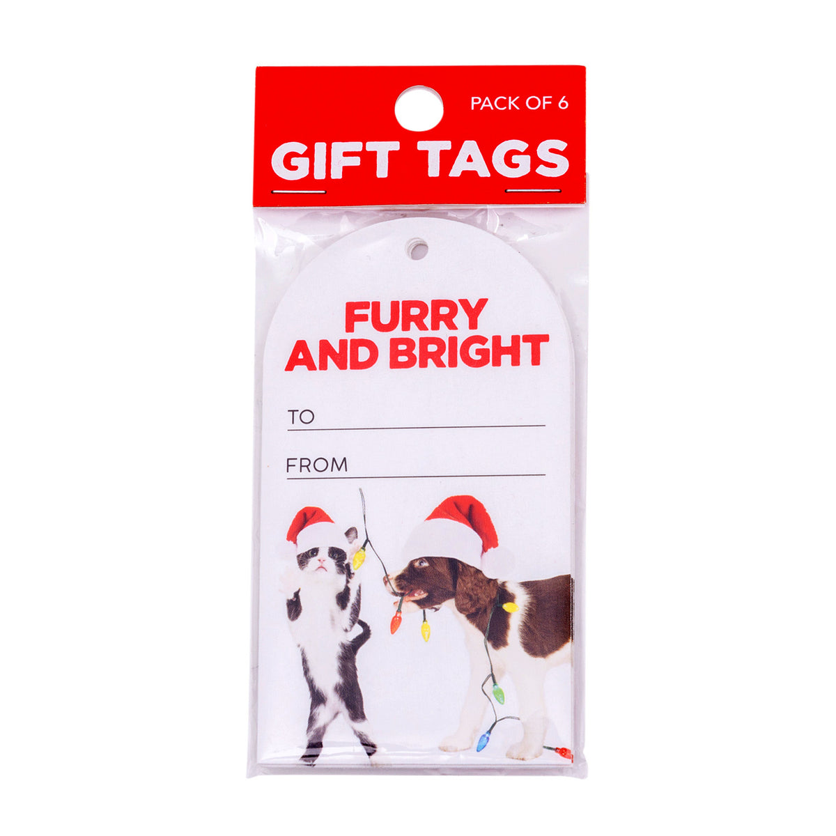 Christmas Furry & Bright Set Of 6 Gift Tags
