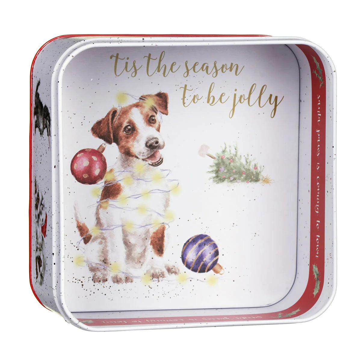Wrendale Designs Christmas Biscuit Square Tin - ‘Santa’s Little Helpers’
