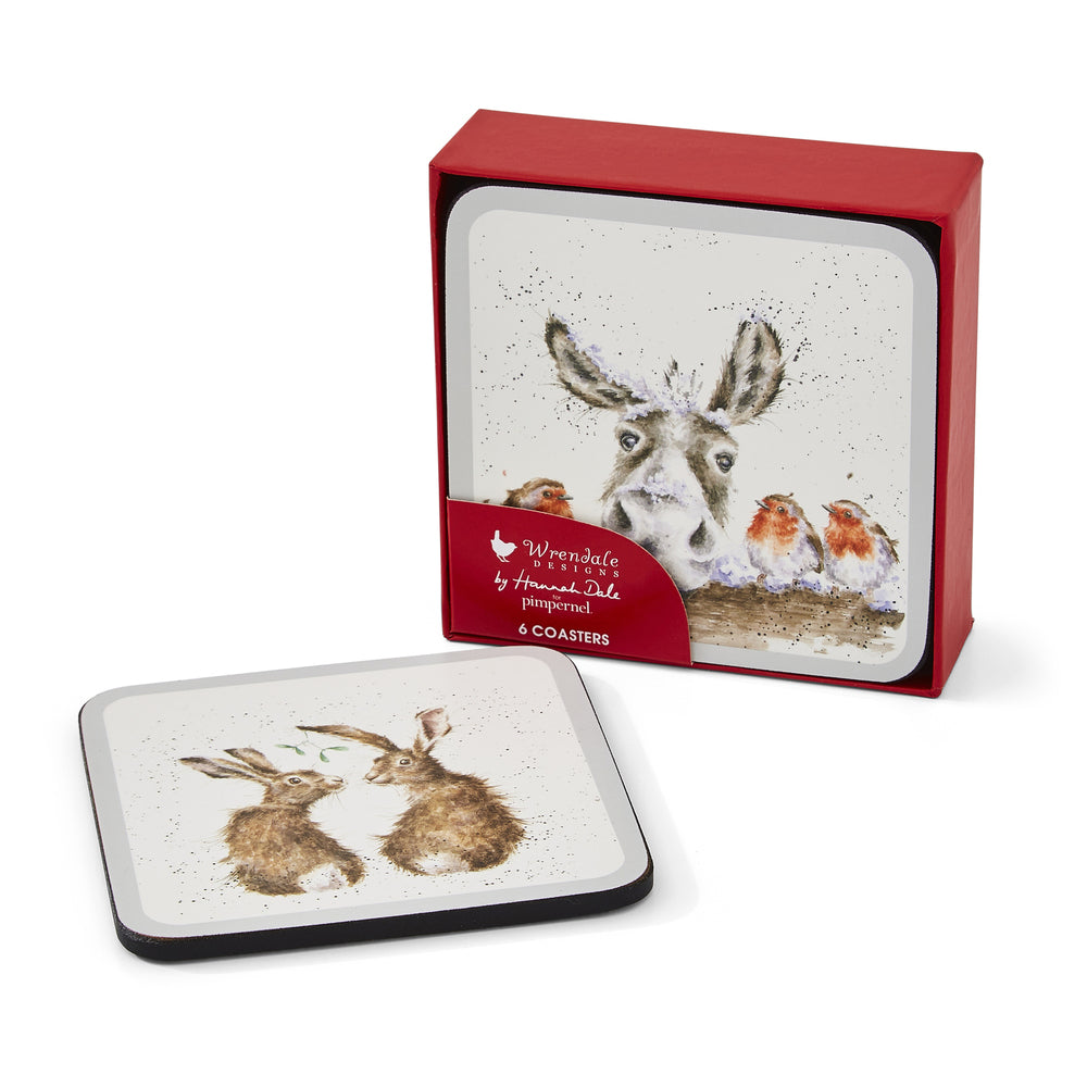 Wrendale Designs - Christmas Square Assorted Coasters (Set of 6)