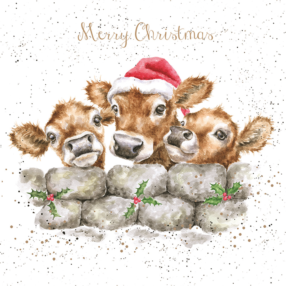 Wrendale Designs Small Christmas Card - ‘Christmas Calves’
