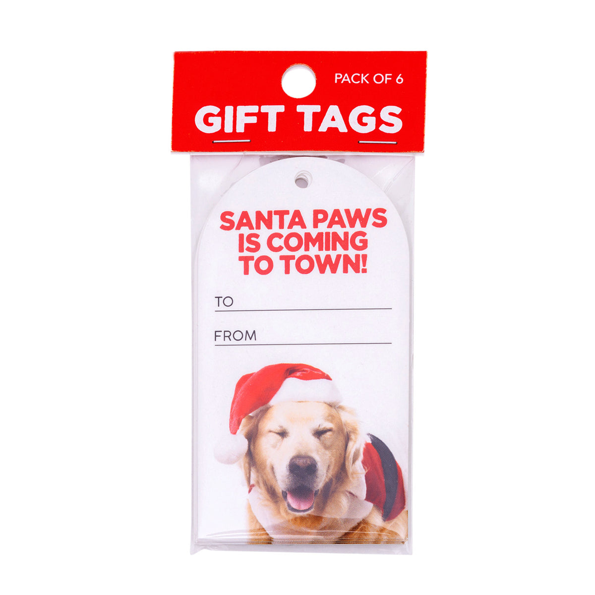Christmas Santa Paws is Coming to Town Set Of 6 Gift Tags