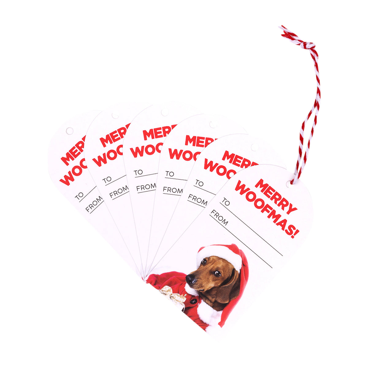 Christmas Merry Woofmas Set Of 6 Gift Tags