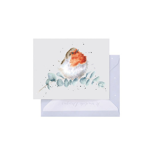 Wrendale Designs Mini Gift Card - Robin and Eucalyptus