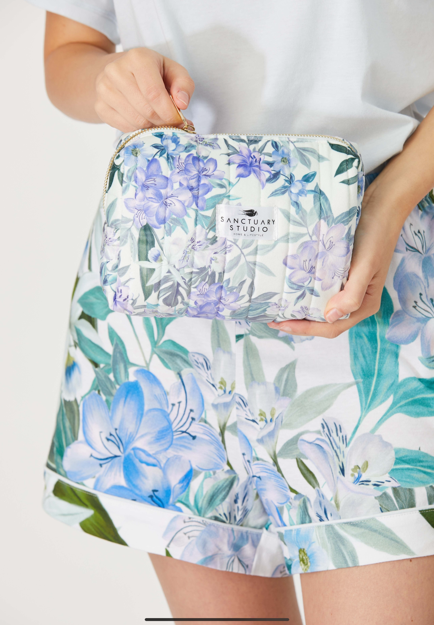 Blue Nymph Small Velvet Cosmetic Bag