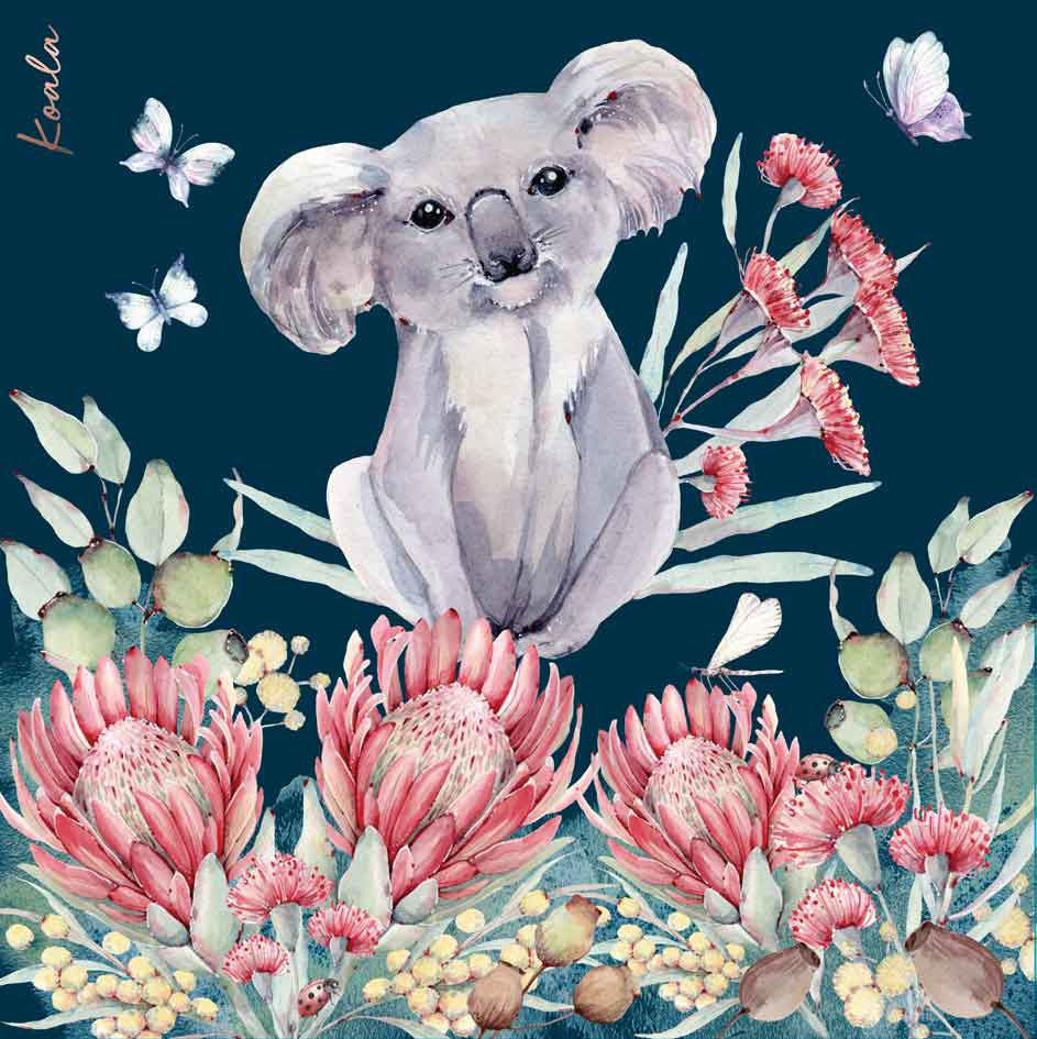 Australian Fauna Ceramic Tile Wall Art - Koala