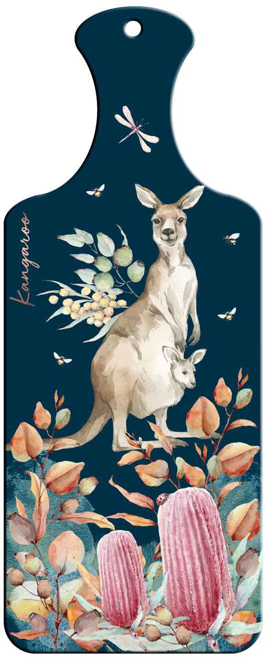 Australian Fauna Ceramic Paddle Wall Art - Kangaroo