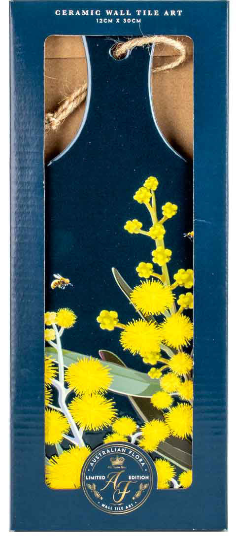 Australian Flora Ceramic Paddle Wall Art - Golden Wattle
