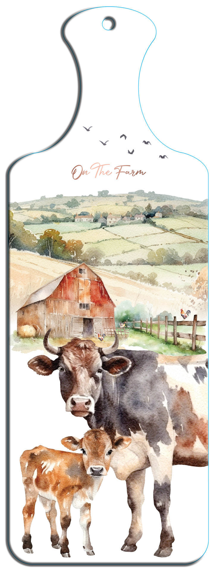 On The Farm Ceramic Paddle Wall Art - Cow