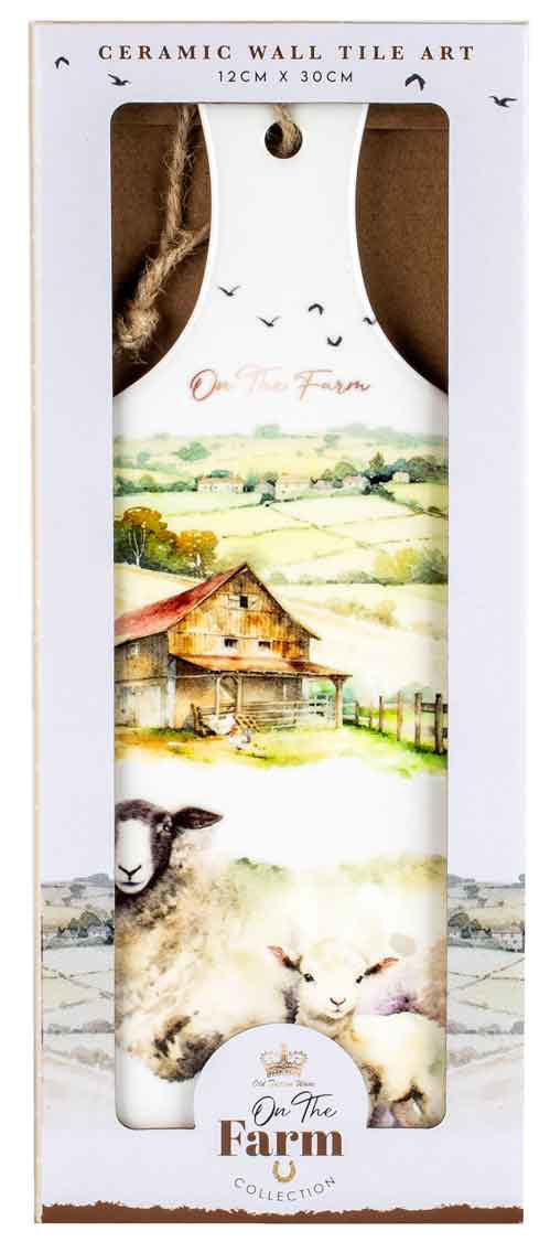 On The Farm Ceramic Paddle Wall Art - Sheep
