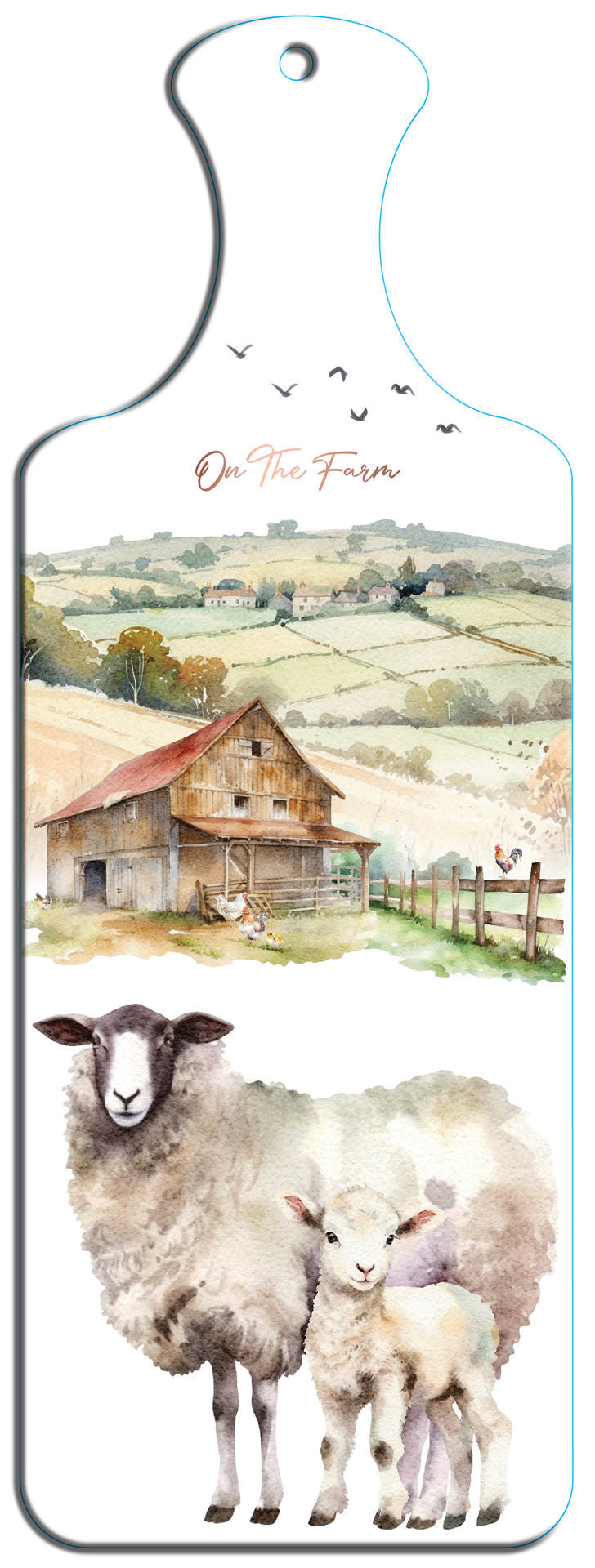 On The Farm Ceramic Paddle Wall Art - Sheep