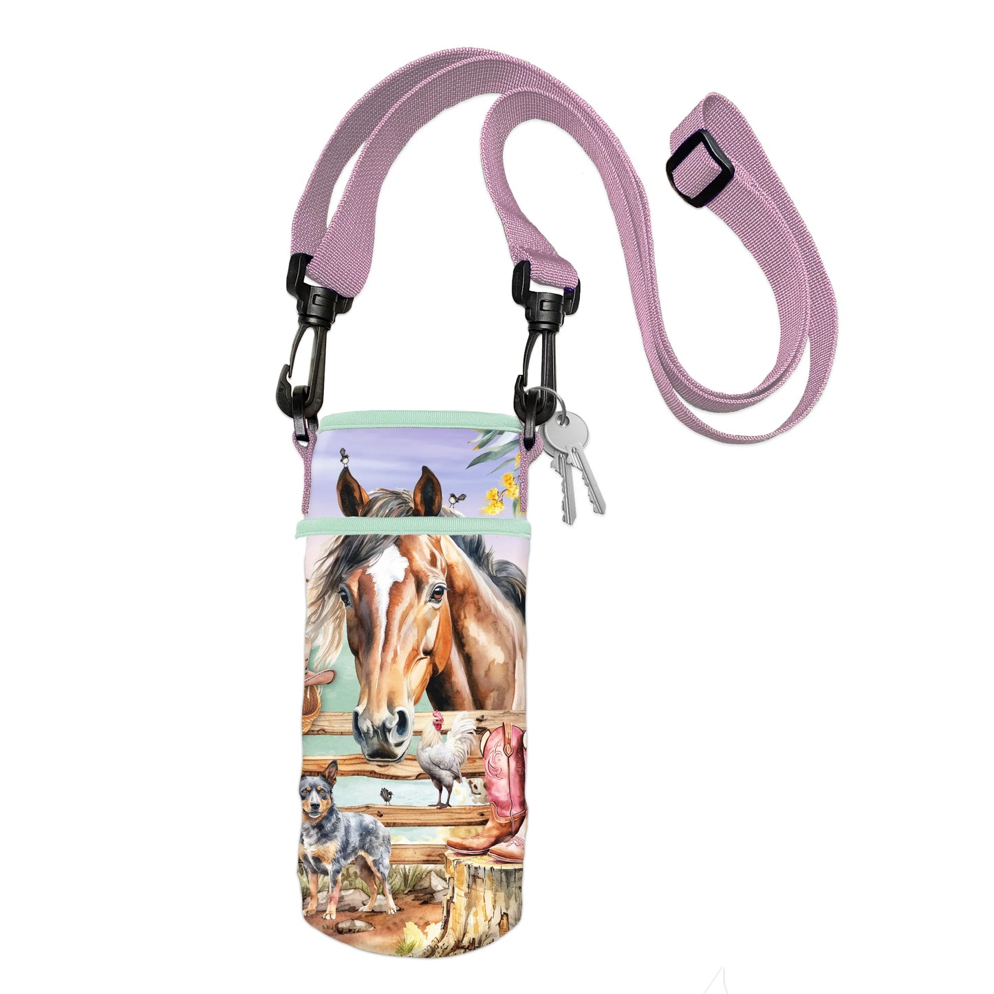 Water Bottle & Phone Carry All - Country Dusk