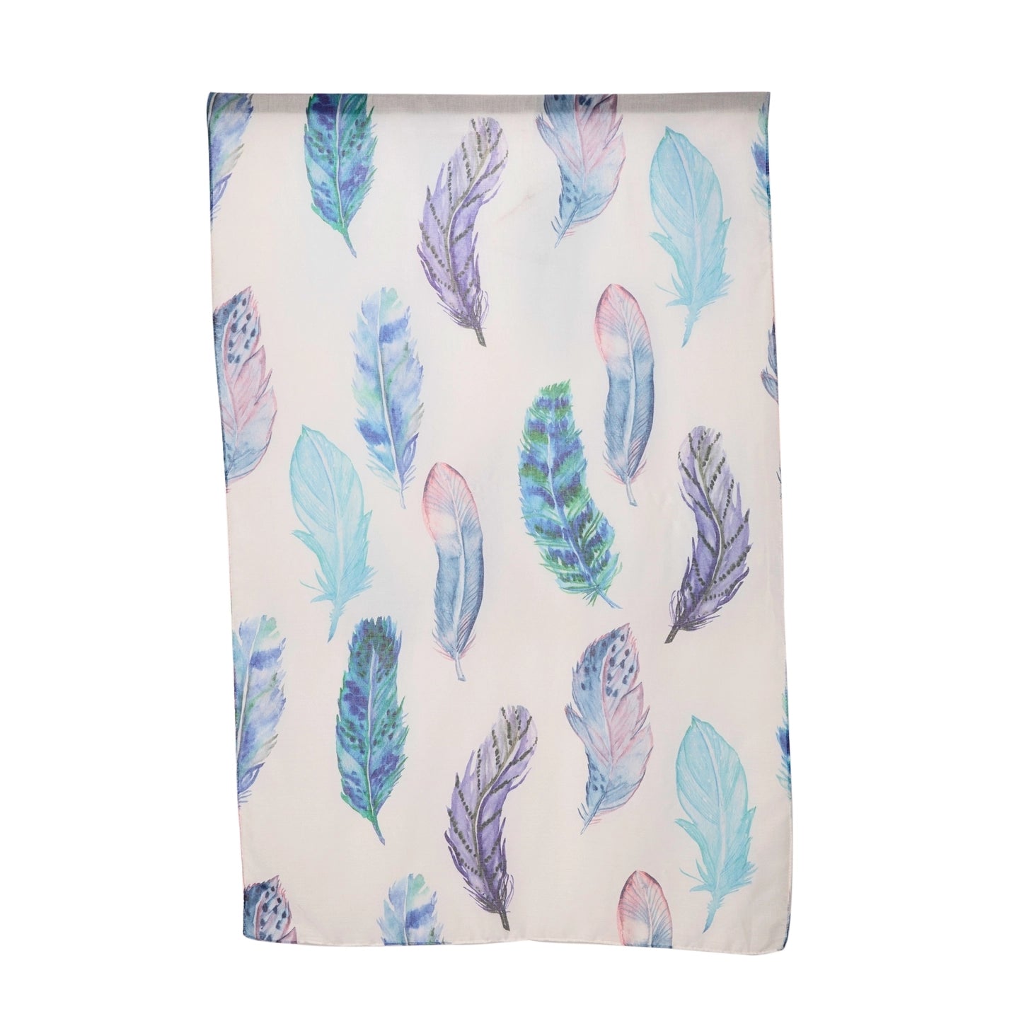 Blue Feather Pattern Scarf