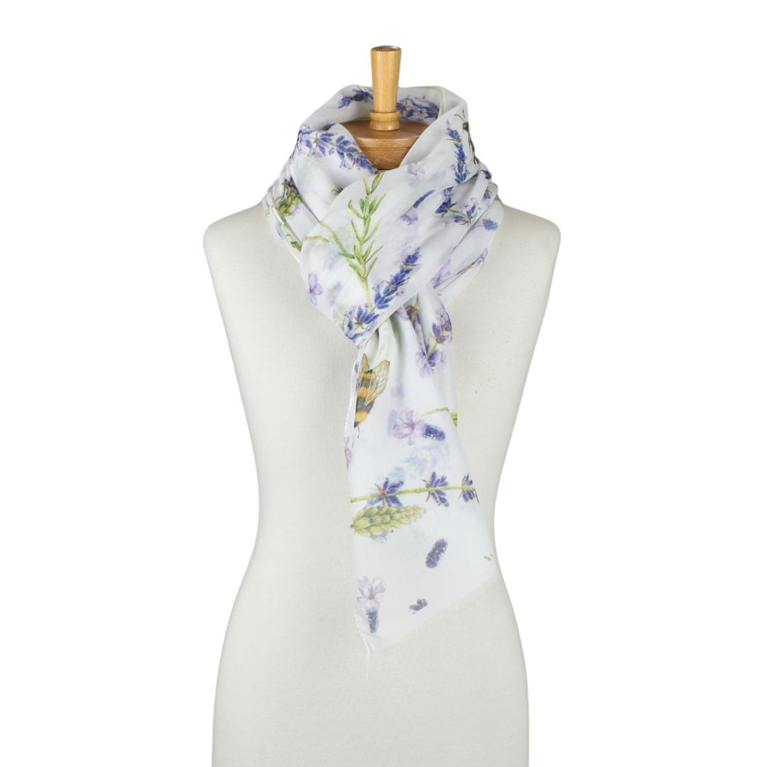Lavender Bees Garden Scarf