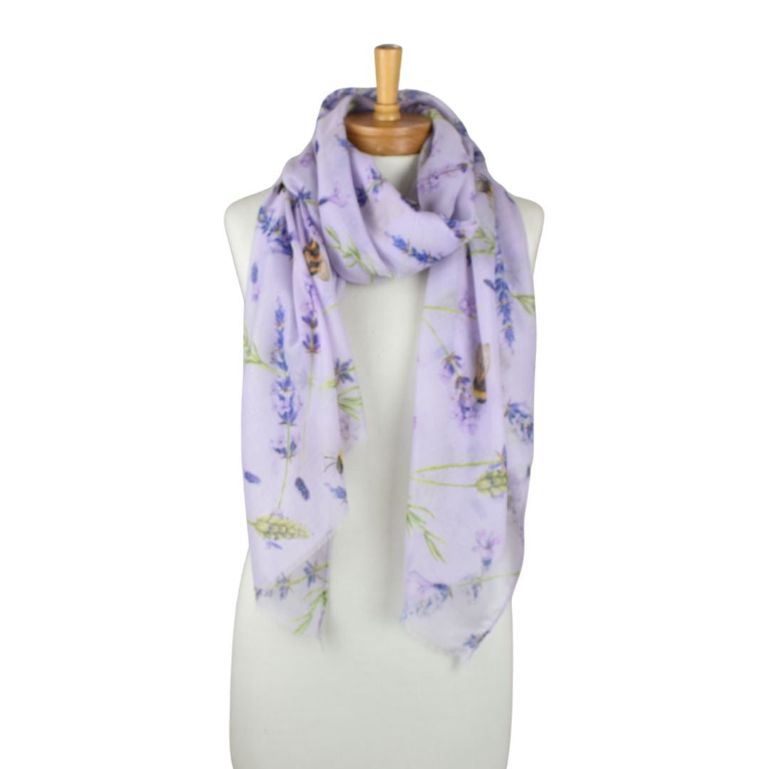 Lavender Bees Garden Scarf